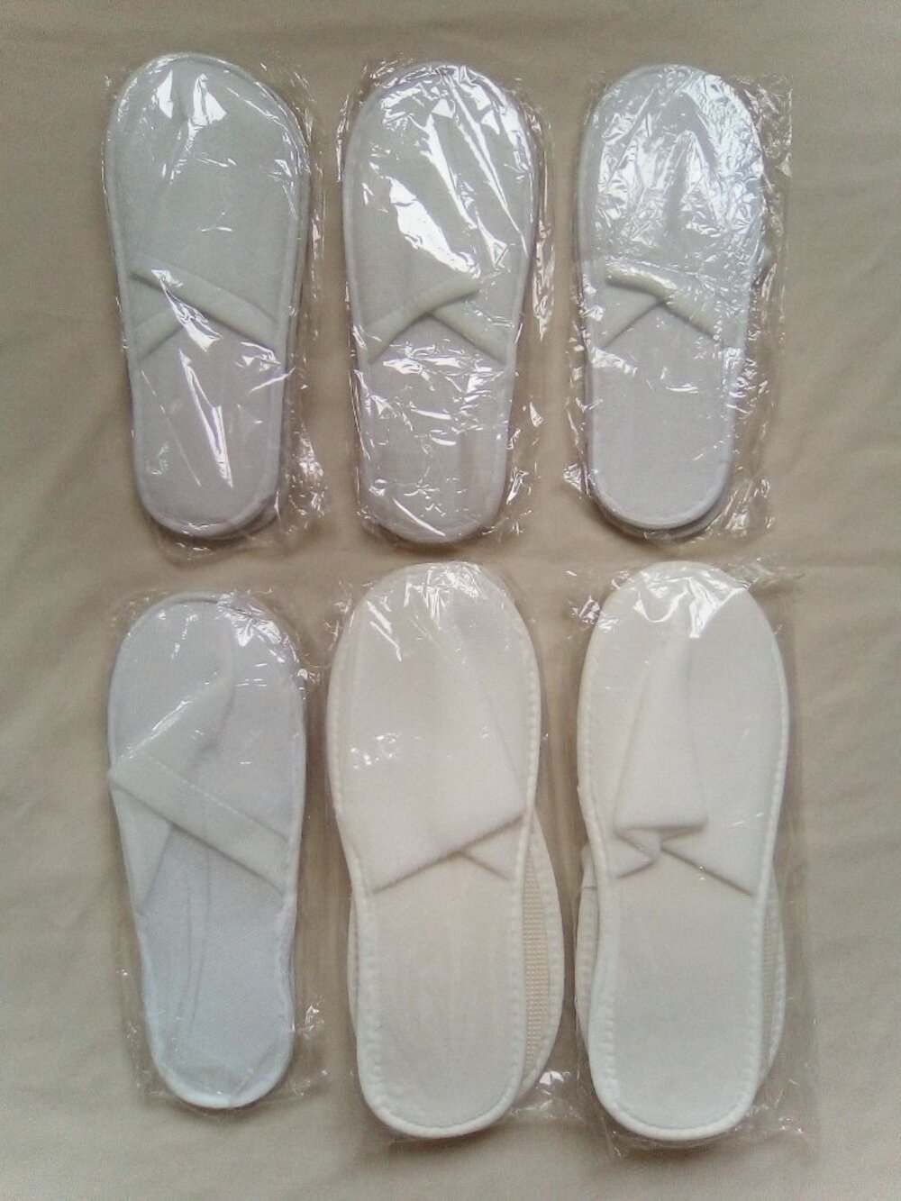 6 Pairs of Unisex Closed-Toe Terry Spa Slippers